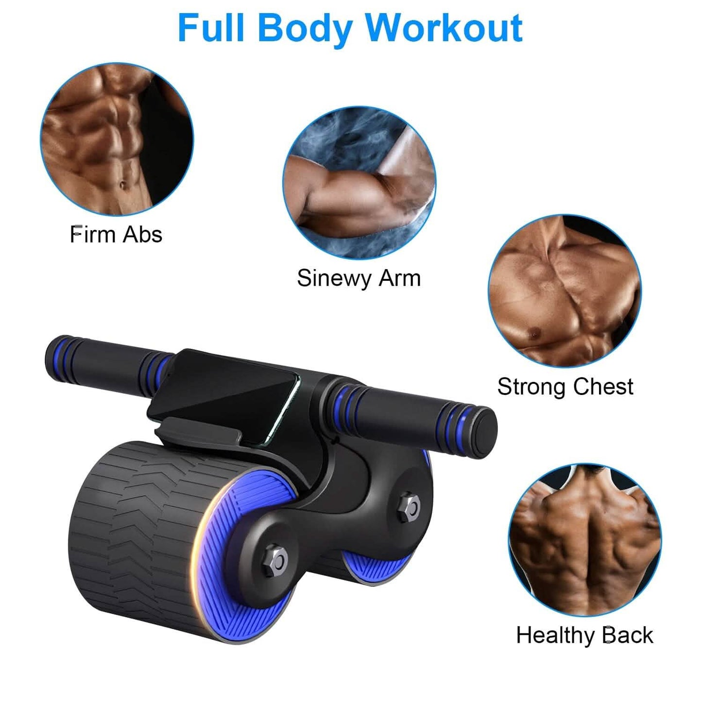 Automatic Rebound Anti-Slip AB Roller Wheel with Knee Pad Holder DailySale