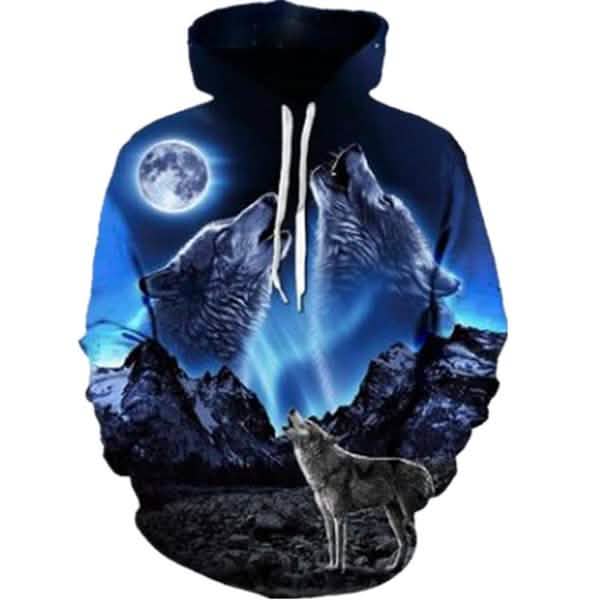 Autumn and Winter 3D Printed Wolf Sweatshirt Hoodie DailySale