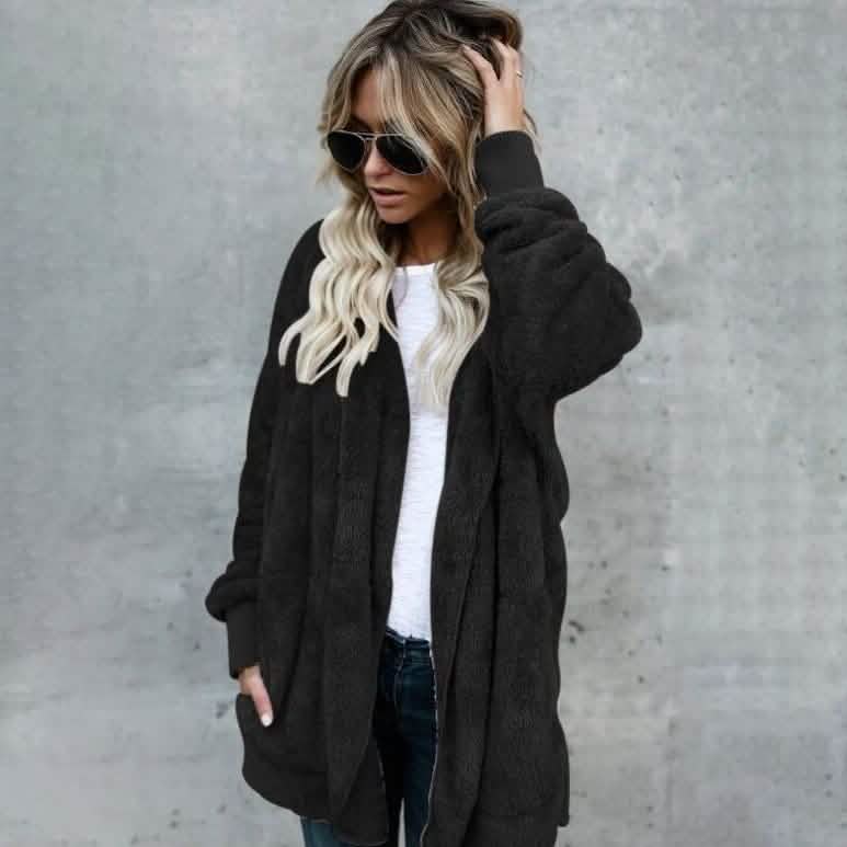 Autumn Winter Jacket Female Coat Causal Soft Hooded Pocket Fleece DailySale