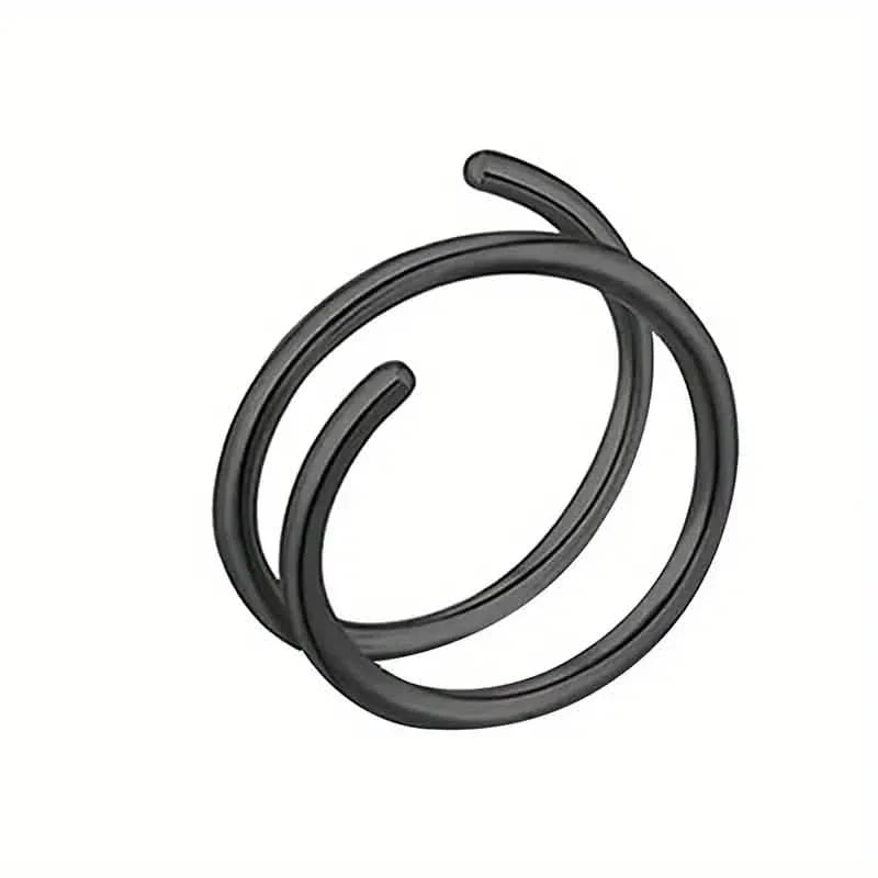 Stainless Steel Double Helix Nose Ring – 14K Gold Plated Hot Style Piercing Jewelry for Women DailySale