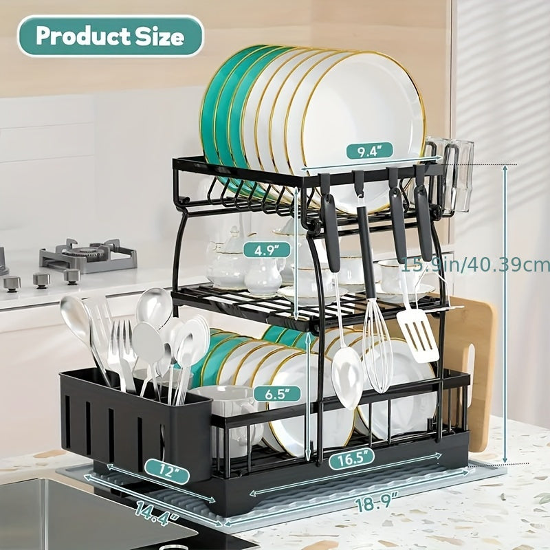 Black Metal Dish Rack – 2-Layer / 3-Layer DailySale