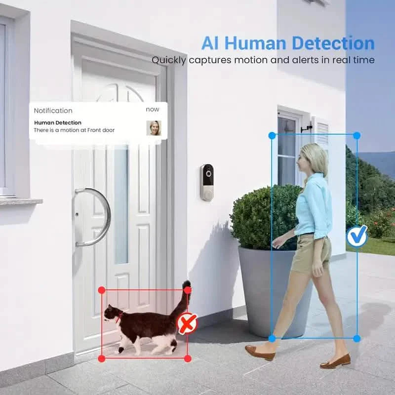 1080P HD Smart Doorbell Camera with AI Detection & Night Vision DailySale
