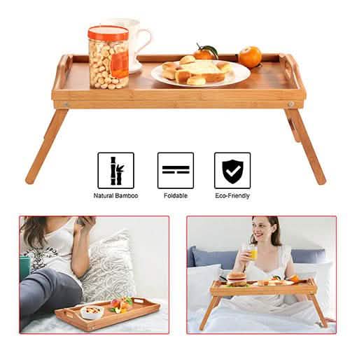 Bamboo Folding Bed Tray Table DailySale