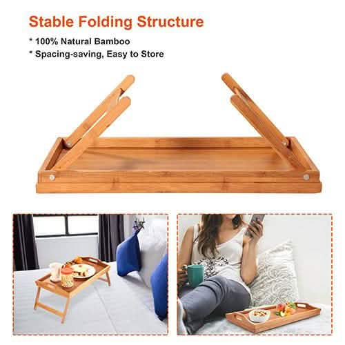 Bamboo Folding Bed Tray Table DailySale