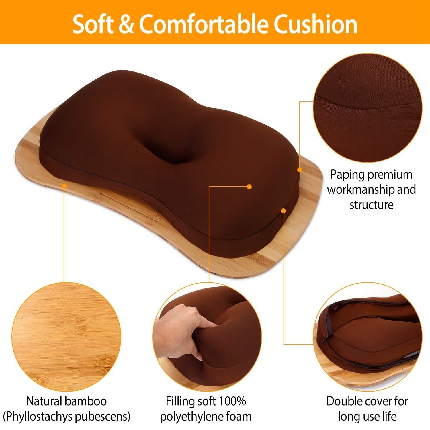 Bamboo Laptop Lap Desk with Pillow Cushion Stand Holder Table DailySale