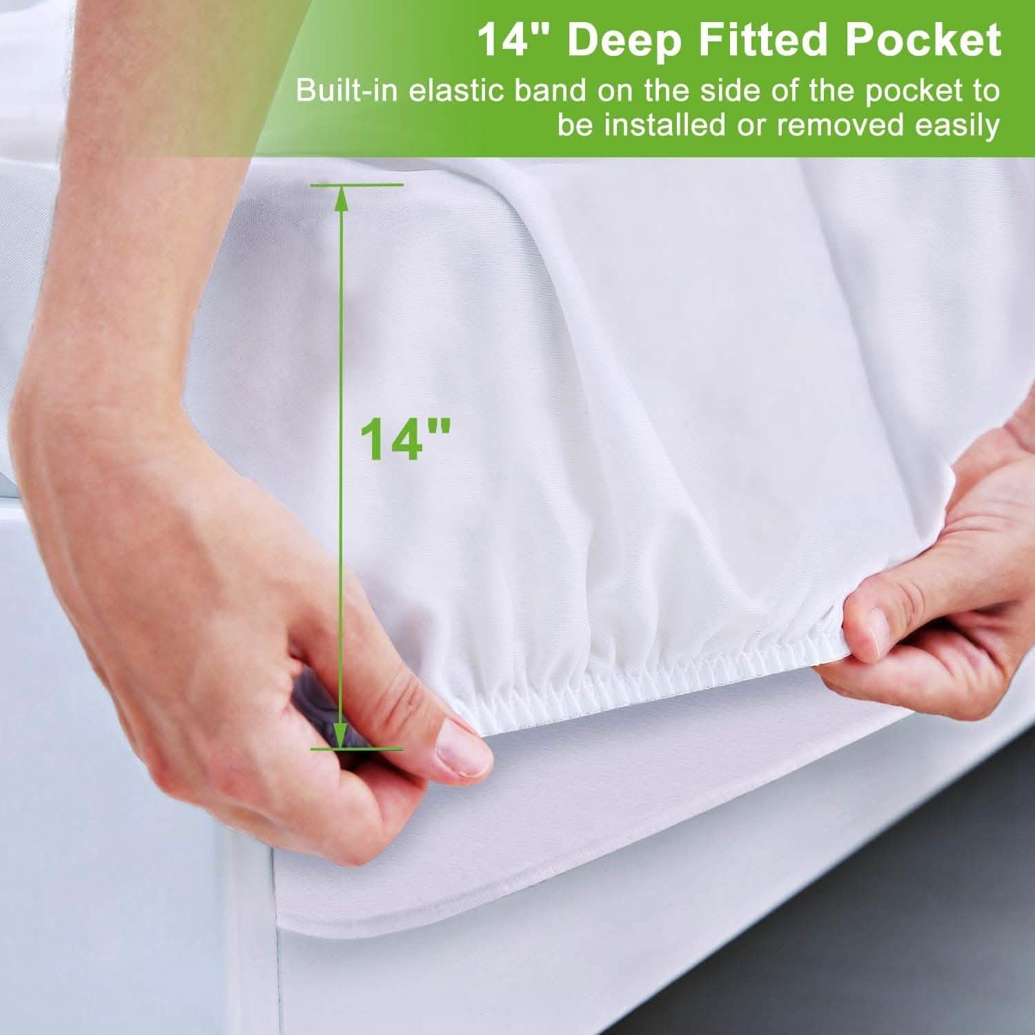 Bamboo Mattress Protector Hypoallergenic Waterproof Mattress Pad Cover DailySale