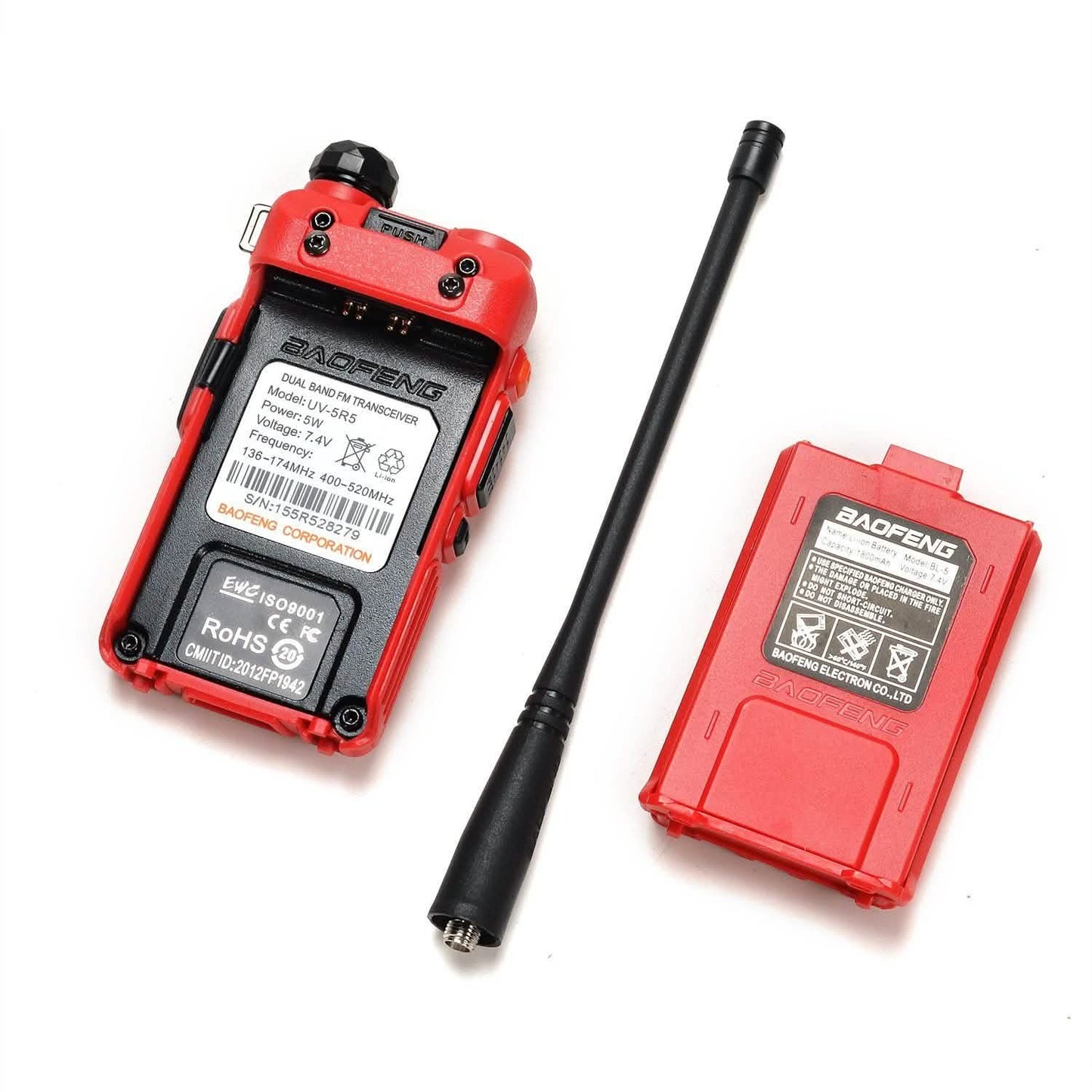 BAOFENG UV-5R5 Red Walkie Talkies DailySale