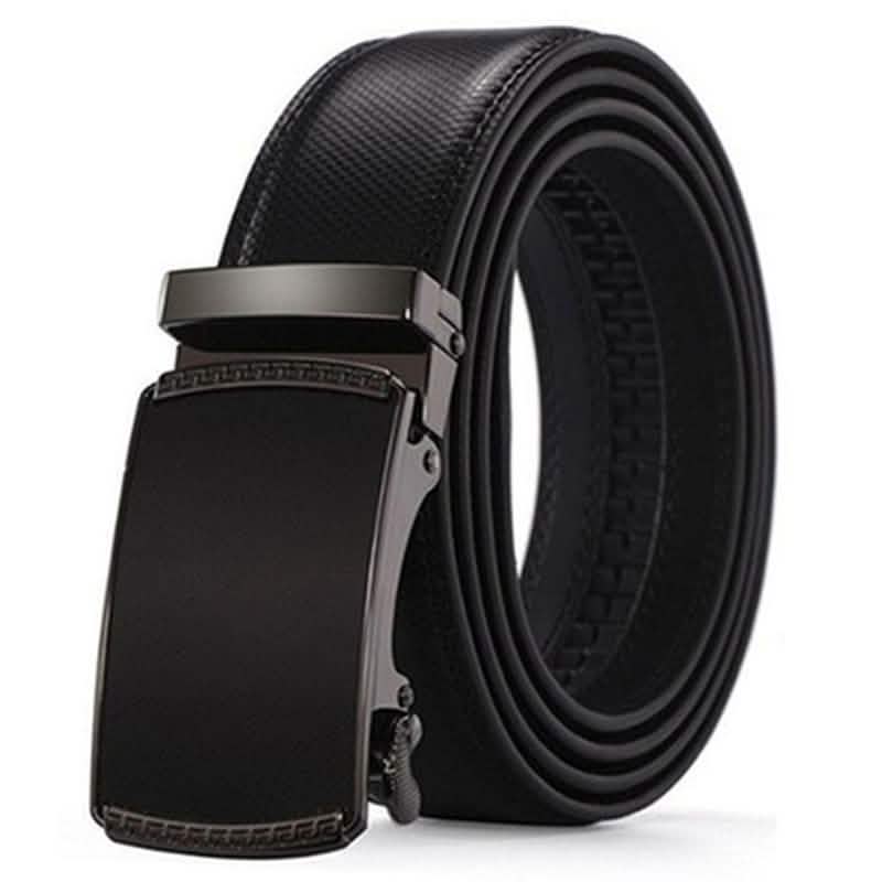 Barbados Men's Solid Buckle Leather Belt with Automatic Ratchet DailySale