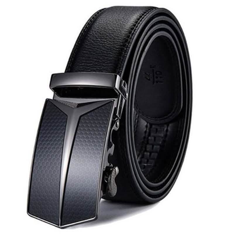Barbados Men's Solid Buckle Leather Belt with Automatic Ratchet DailySale