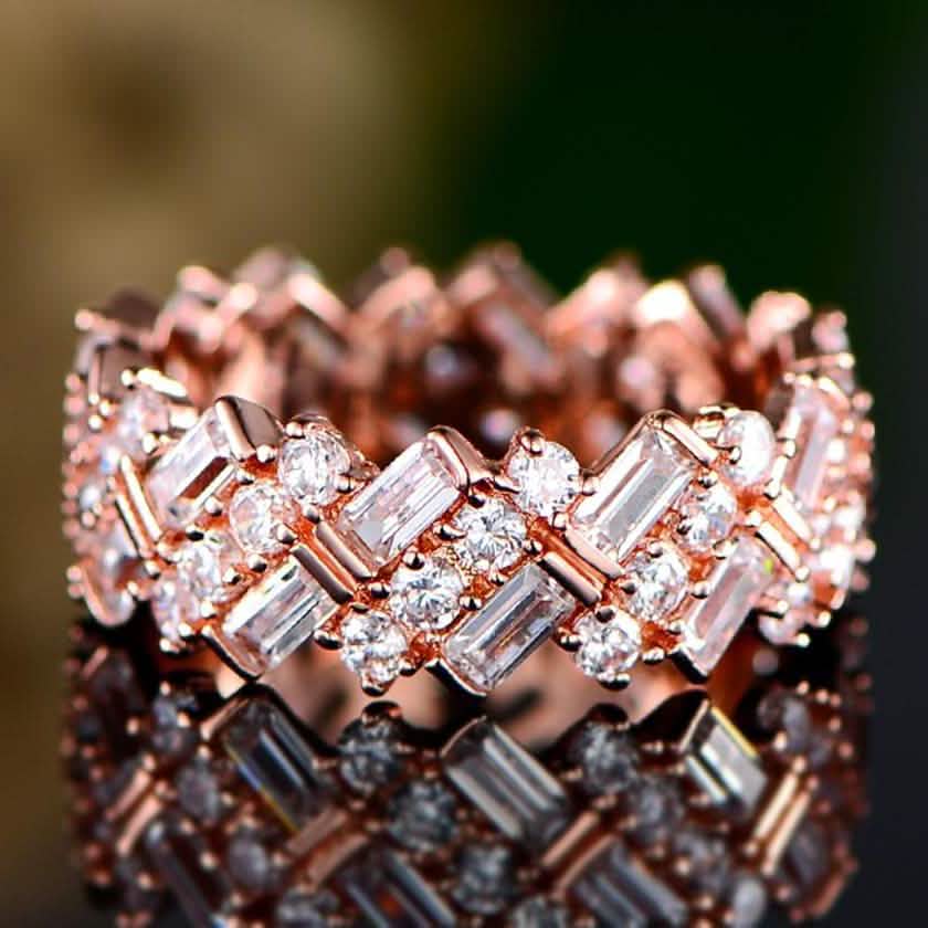 Barzel 18K Gold Plated Ring Made with Swarovski Crystal DailySale