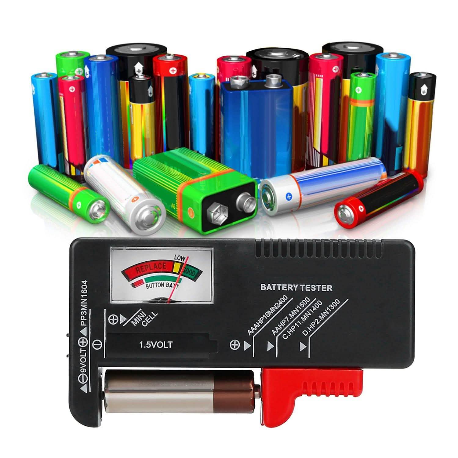Battery Tester Checker Universal For AA AAA C D 9V 1.5V Button Cell Battery DailySale