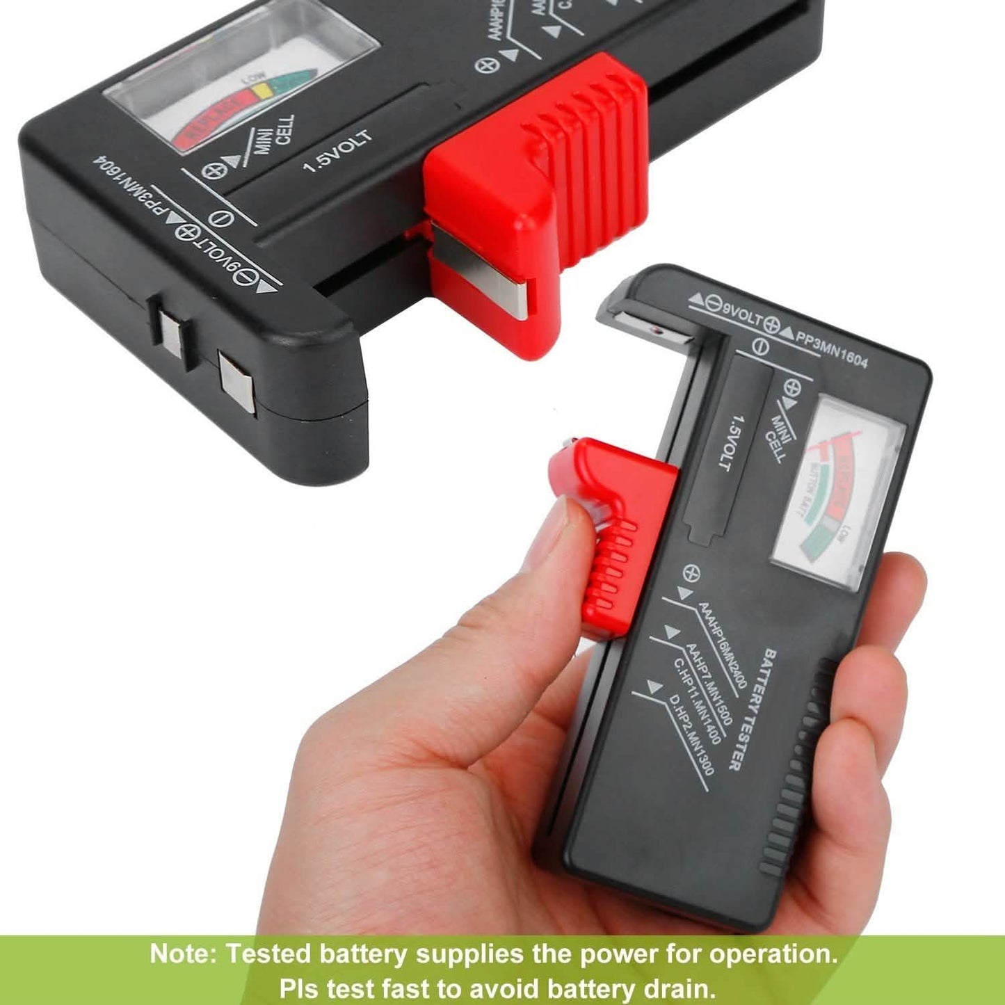 Battery Tester Checker Universal For AA AAA C D 9V 1.5V Button Cell Battery DailySale