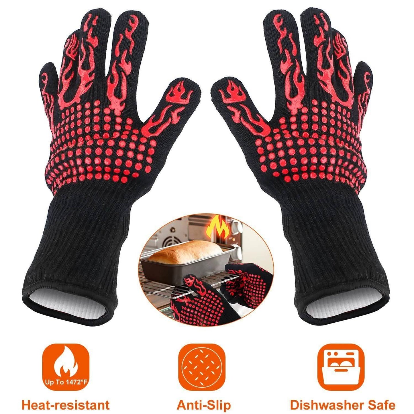 BBQ Gloves 1472¬∞F Heat Resistant Grill Gloves Anti-slip DailySale