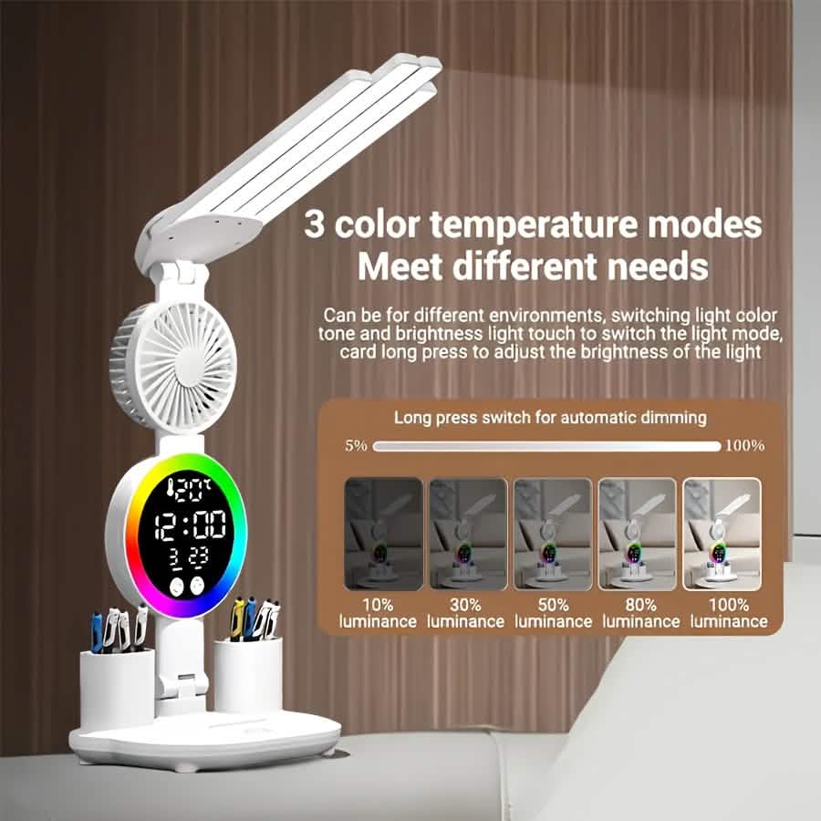 Smart Touch LED Desk Lamp – USB Powered, Dual Head, Dimmable, Color Changing DailySale
