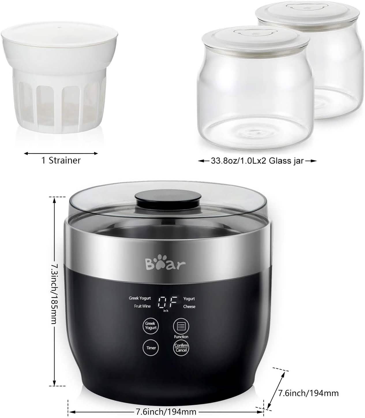 Bear Yogurt Maker Machine with Stainless Steel Inner Pot DailySale