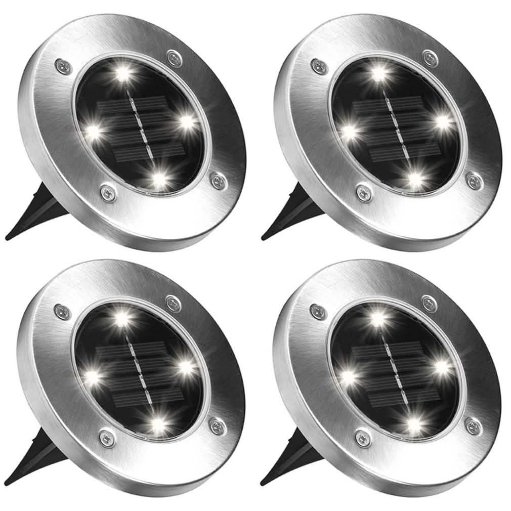 Bell + Howell Solar-Powered LED Garden Disk Lights Set DailySale