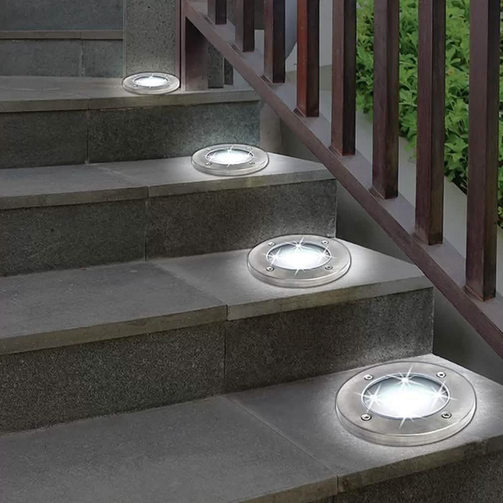 Bell + Howell Solar-Powered LED Garden Disk Lights Set DailySale