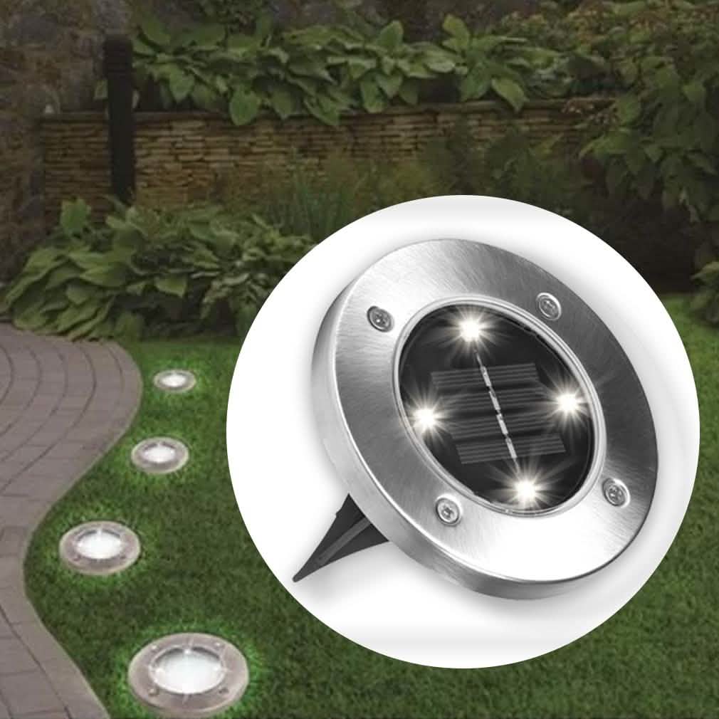 Bell + Howell Solar-Powered LED Garden Disk Lights Set DailySale