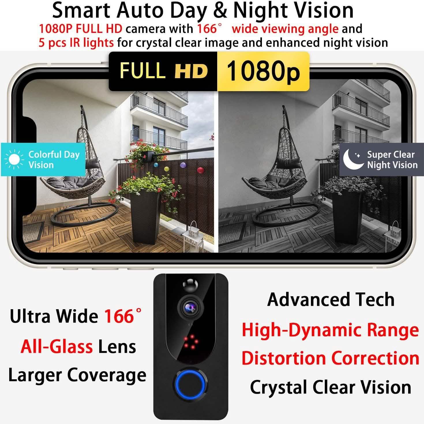 Bextgoo Wireless Doorbell Camera 1080P with Chime DailySale