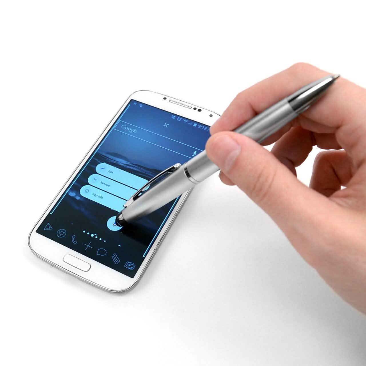 Bi-Fold Men's Leather Wallet and Pen Set with Touch Screen Stylus Tip DailySale