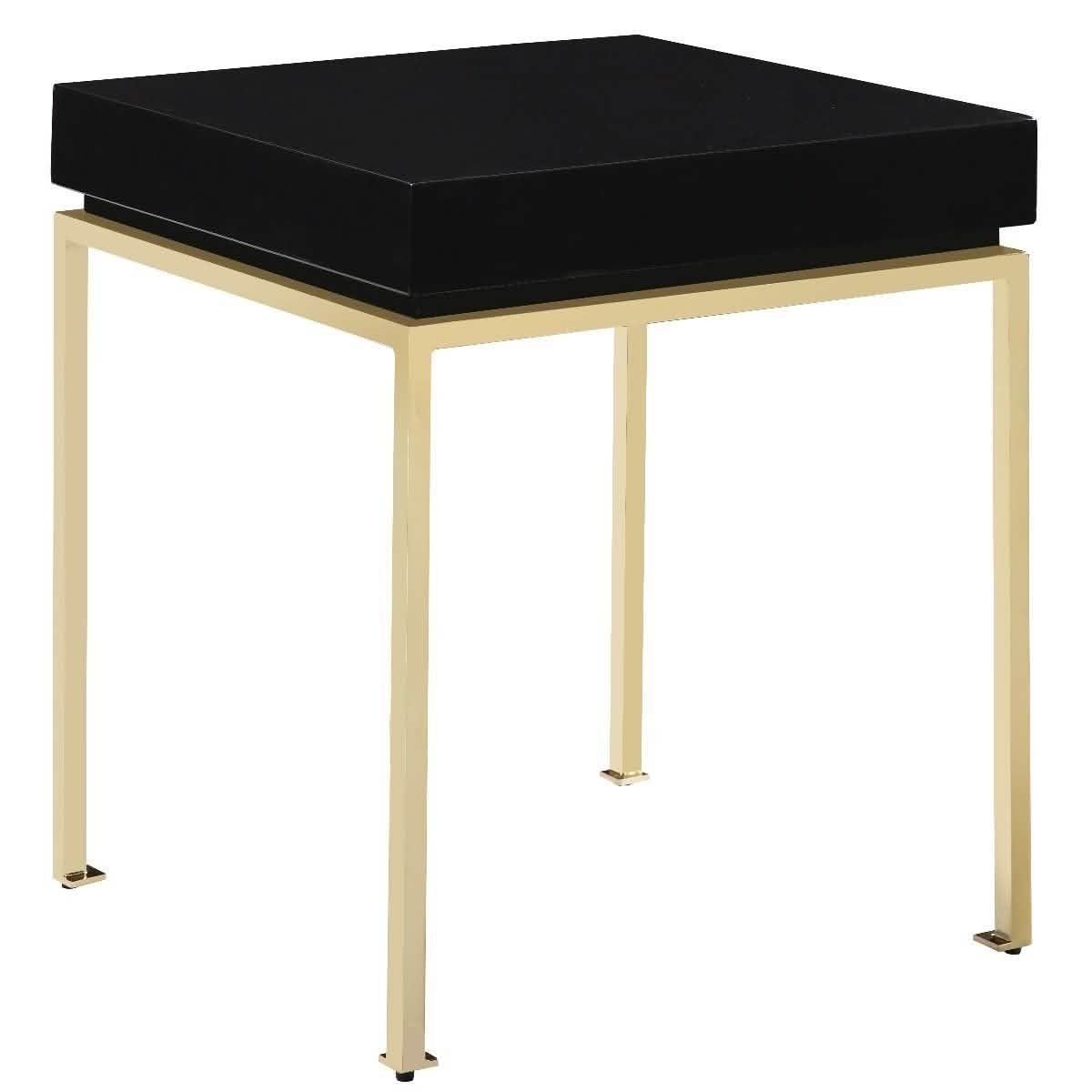 Bianca Nightstand Side Table Square Frame High Sheen Lacquer DailySale