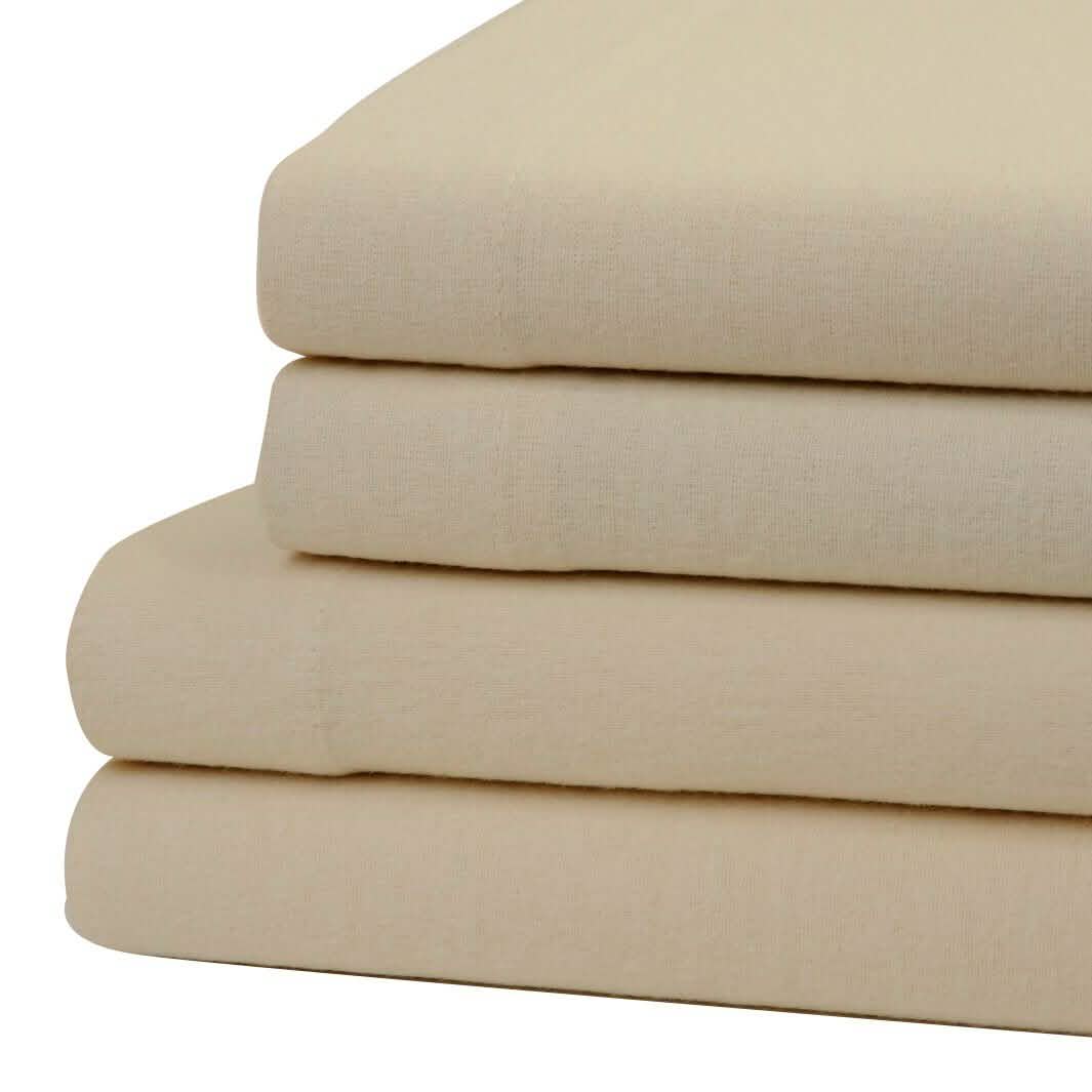 Bibb Home 100% Cotton Solid Flannel Deep Pocket Sheet Set DailySale