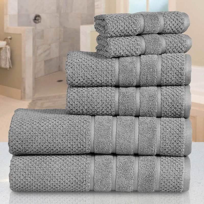 Bibb Home 6-Piece Egyptian Cotton Zero Twist Towel Set DailySale