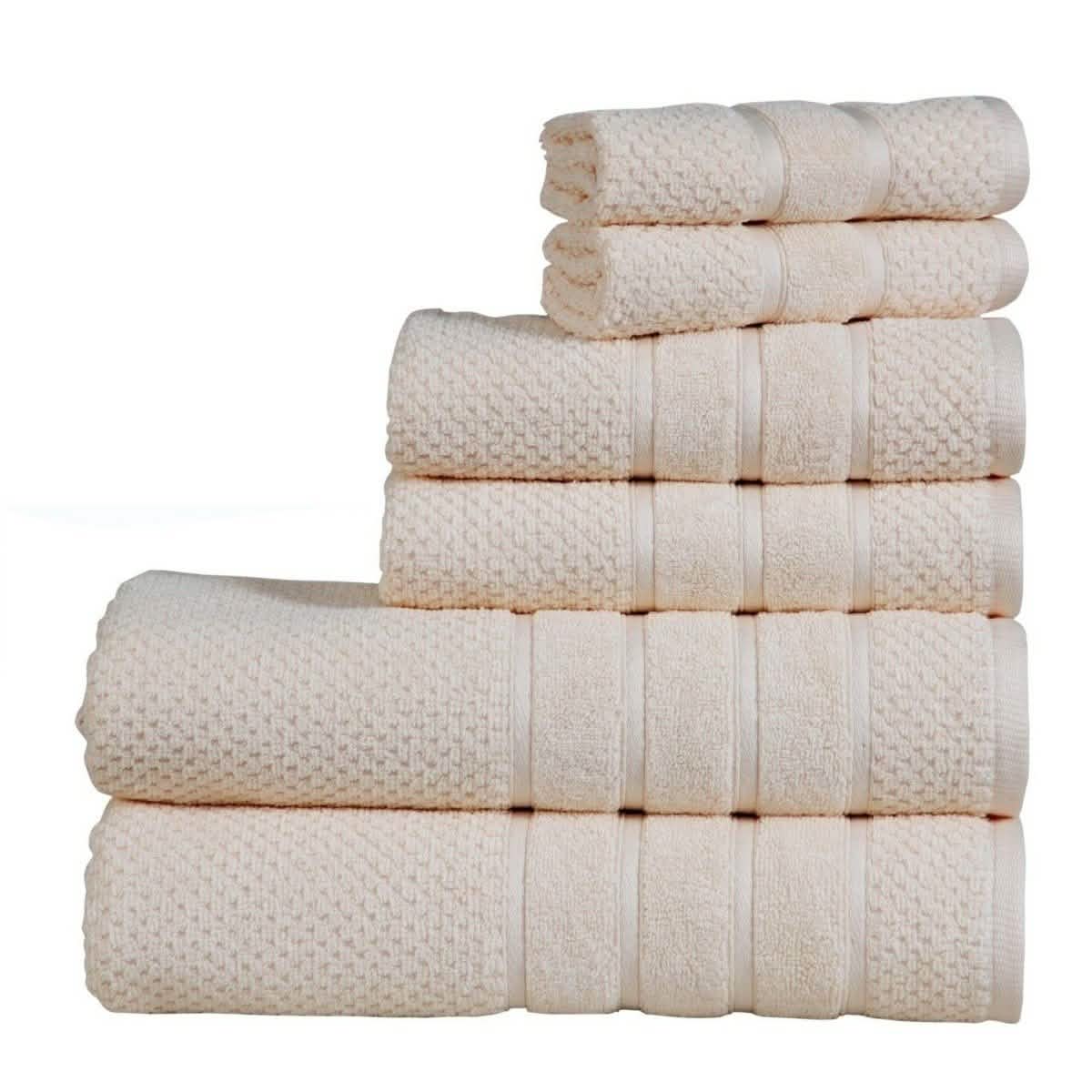 Bibb Home 6-Piece Egyptian Cotton Zero Twist Towel Set DailySale