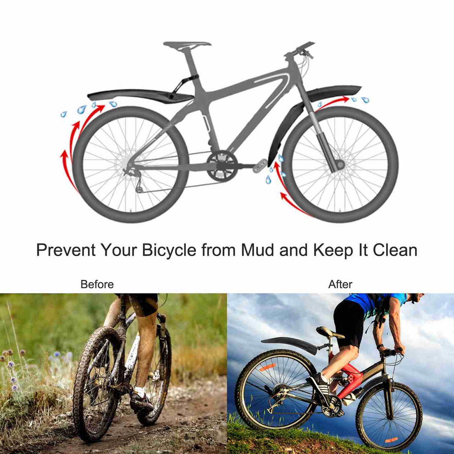 Bicycle Fender Set Adjustable Mudguards DailySale