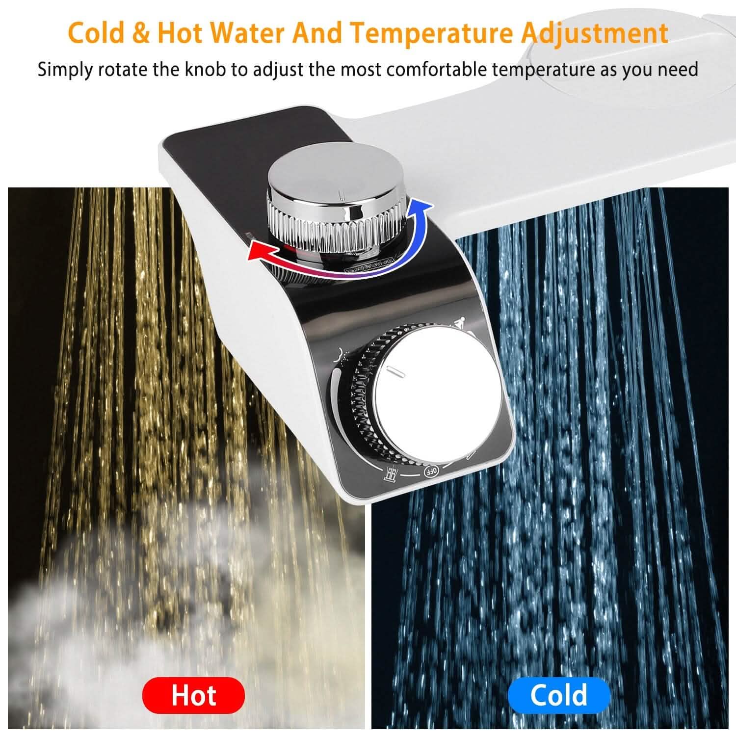 Bidet Attachment Non-Electric Fresh Water Sprayer with Self Cleaning Dual Nozzle DailySale