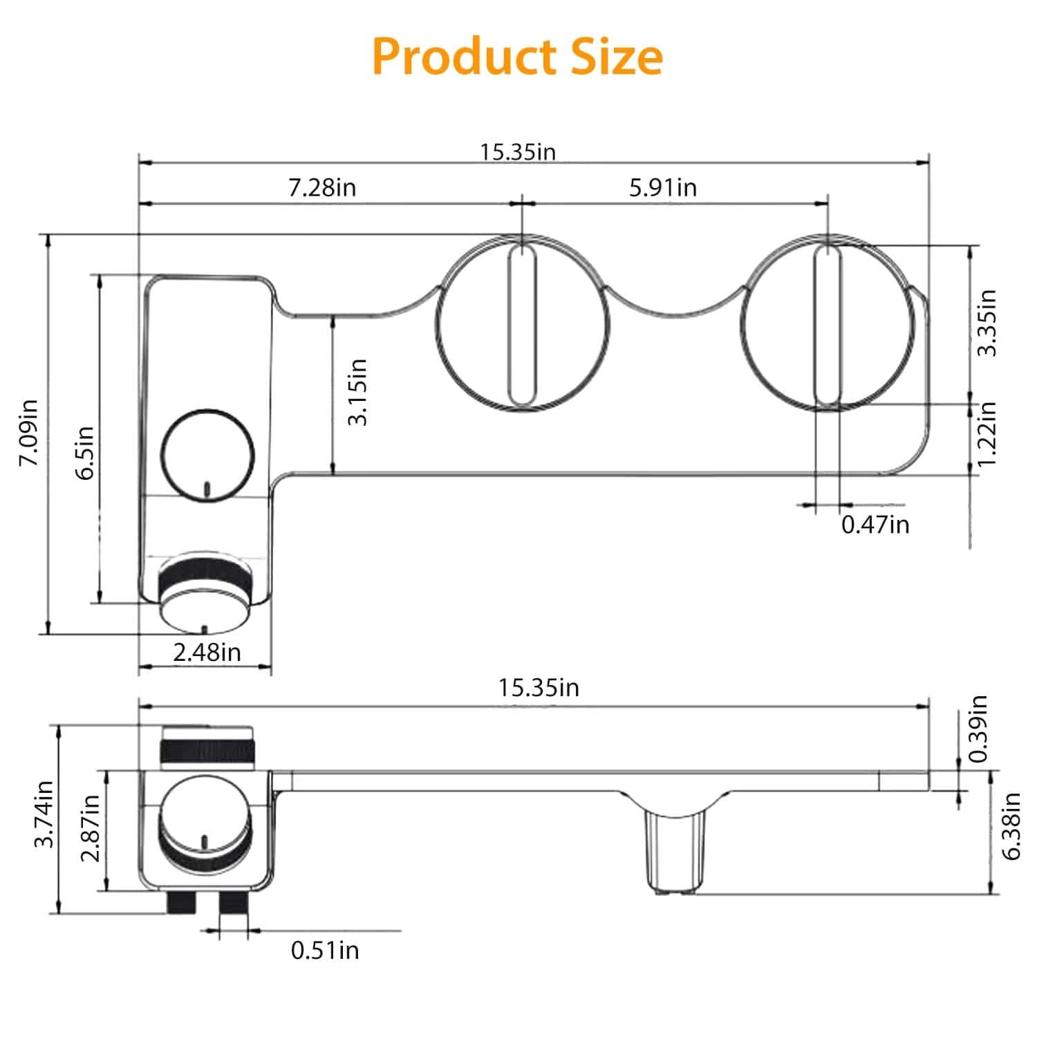 Bidet Attachment Non-Electric Fresh Water Sprayer with Self Cleaning Dual Nozzle DailySale