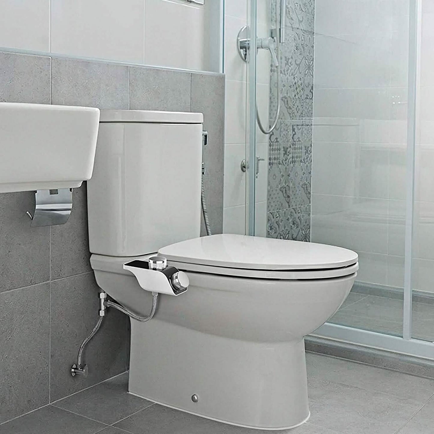 Bidet Attachment Non-Electric Fresh Water Sprayer with Self Cleaning Dual Nozzle DailySale