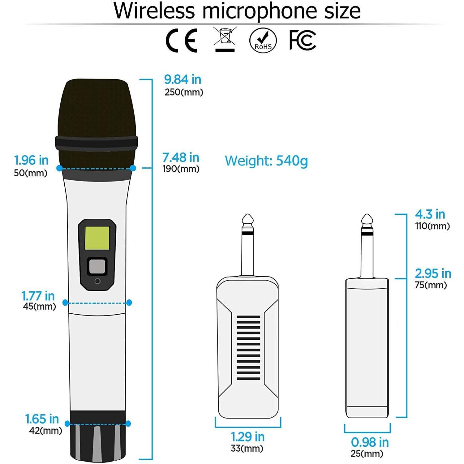 Bietrun Wireless UHF Metal Dual Handheld Dynamic Mic Karaoke System DailySale