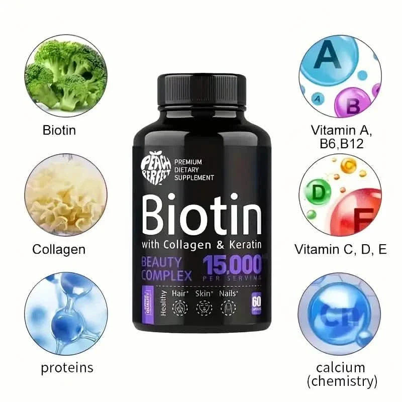 Biotin Capsules Multivitamin Collagen Keratin Supplement Hair Skin And Nail Vitamin DailySale