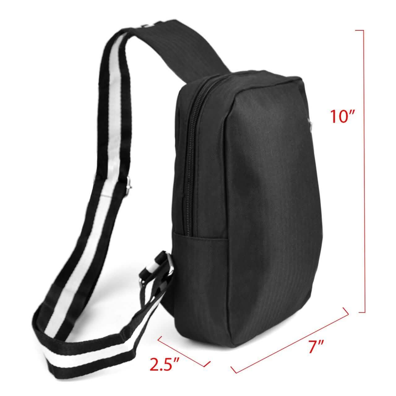 Black Crossbody Shoulder Sling Bag with USB Charging Port DailySale