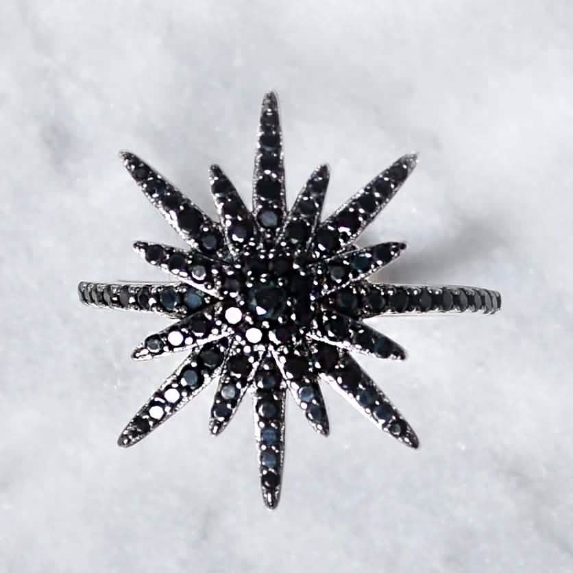 Black CZ Star Statement Ring - Assorted Sizes DailySale