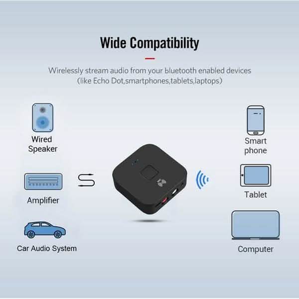 Black Wireless Bluetooth Receiver 5.0 aptX LL RCA NFC 3.5mm Jack Aux Audio Adapter DailySale