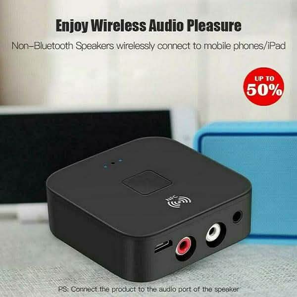 Black Wireless Bluetooth Receiver 5.0 aptX LL RCA NFC 3.5mm Jack Aux Audio Adapter DailySale