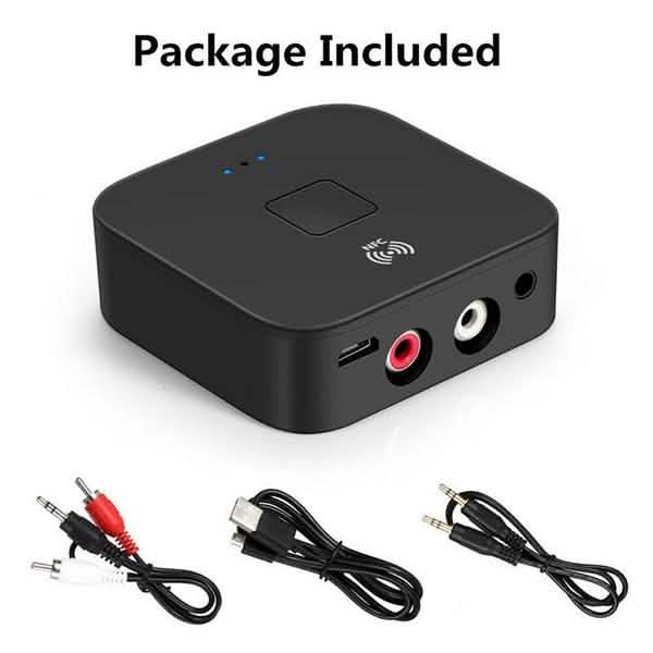 Black Wireless Bluetooth Receiver 5.0 aptX LL RCA NFC 3.5mm Jack Aux Audio Adapter DailySale