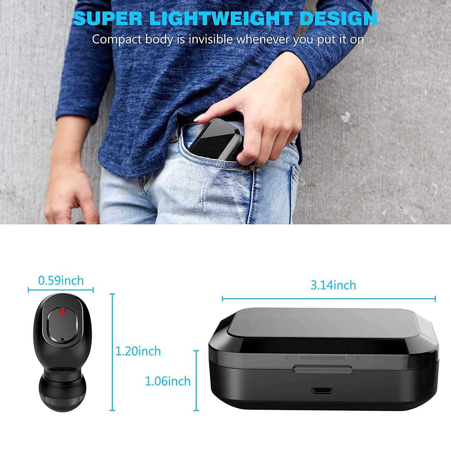 Bluetooth 5.0 Wireless Earbuds with 2000mAh Charging Case Stereo Headphones DailySale
