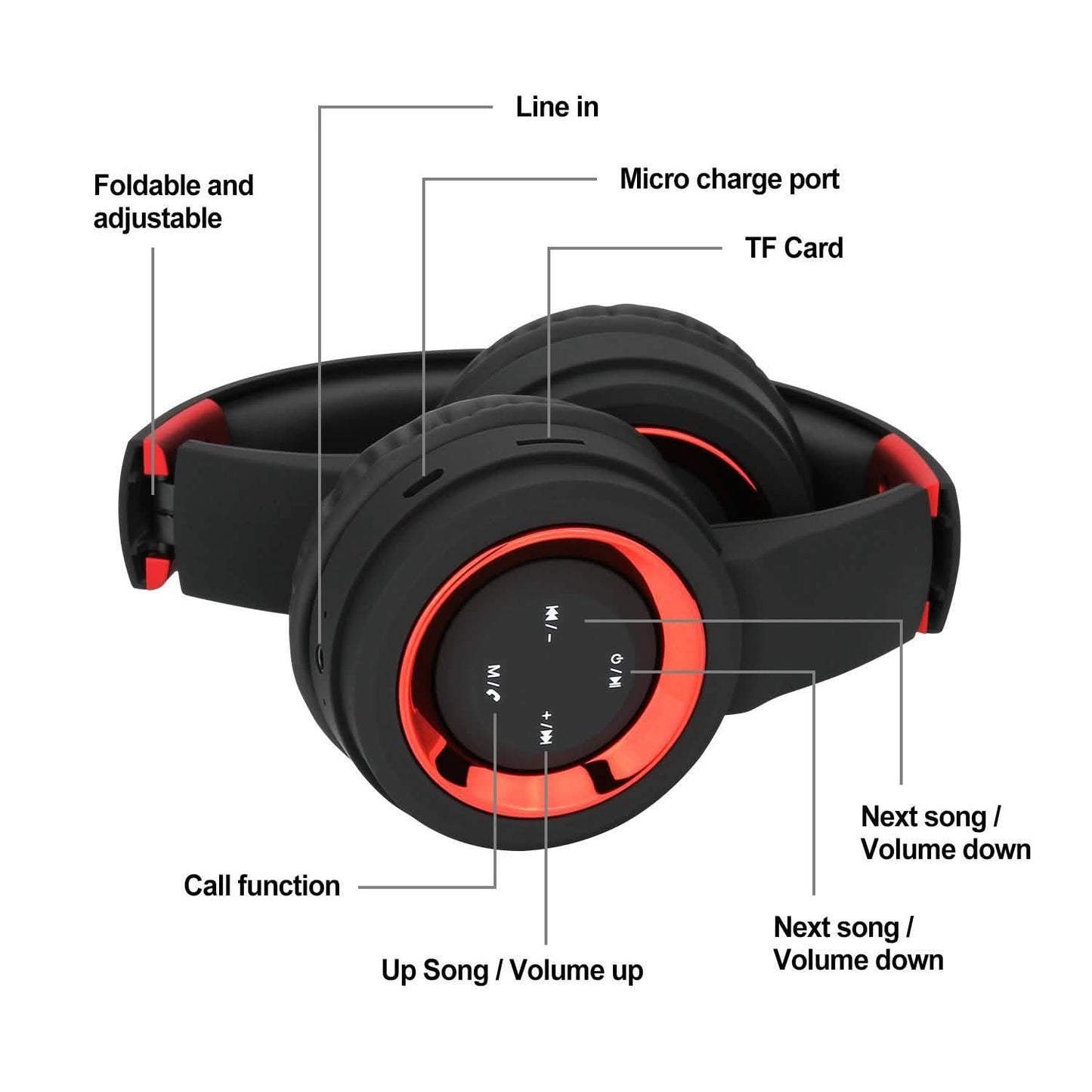 Bluetooth Headset Wireless Hi-Fi Stereo Foldable Headphones DailySale