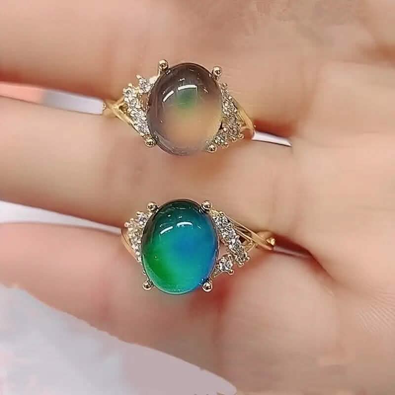 Boho Style Color Changing Mood Stone Cuff Rings DailySale