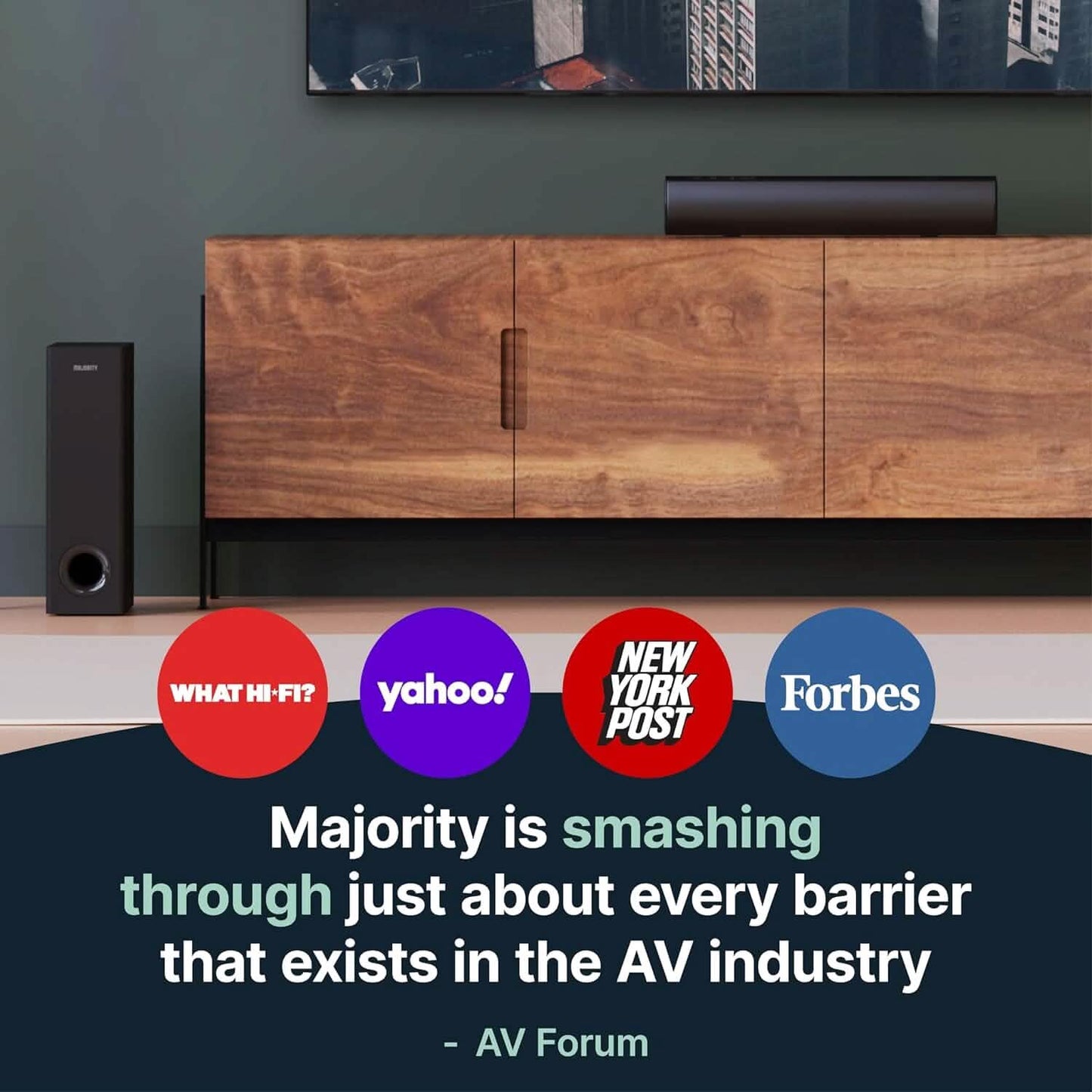 Bowfell Majority Sound Bar 2.0 Bluetooth TV Sound Bar  (Refurbished) DailySale