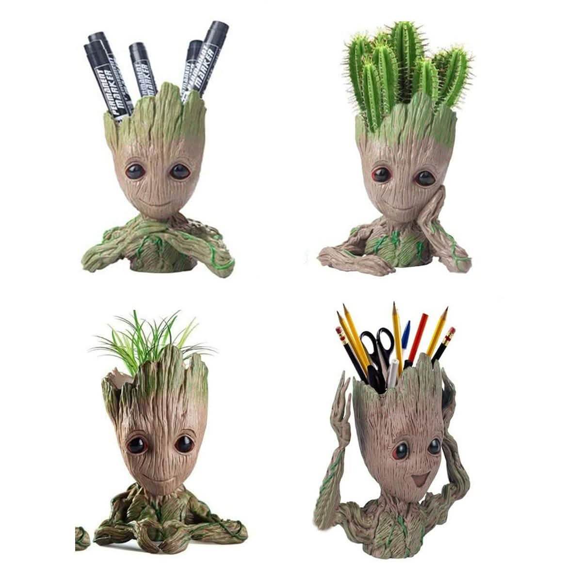 Boxod Treeman Baby Groot Succulent Flower Pot with Hole Pen Holder DailySale