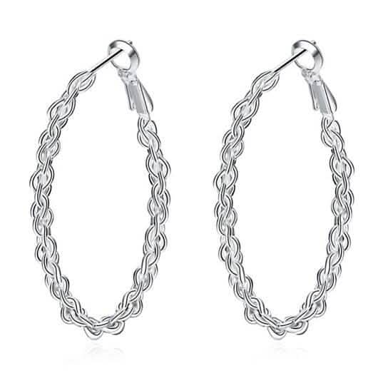 Braided Hoop Earrings In 18KT White Gold DailySale