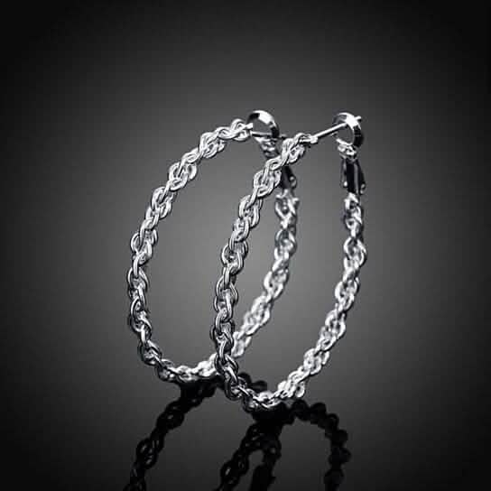 Braided Hoop Earrings In 18KT White Gold DailySale