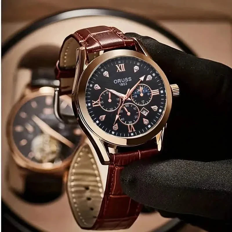 Brown Leather Fashion Quartz Wrist Watch DailySale