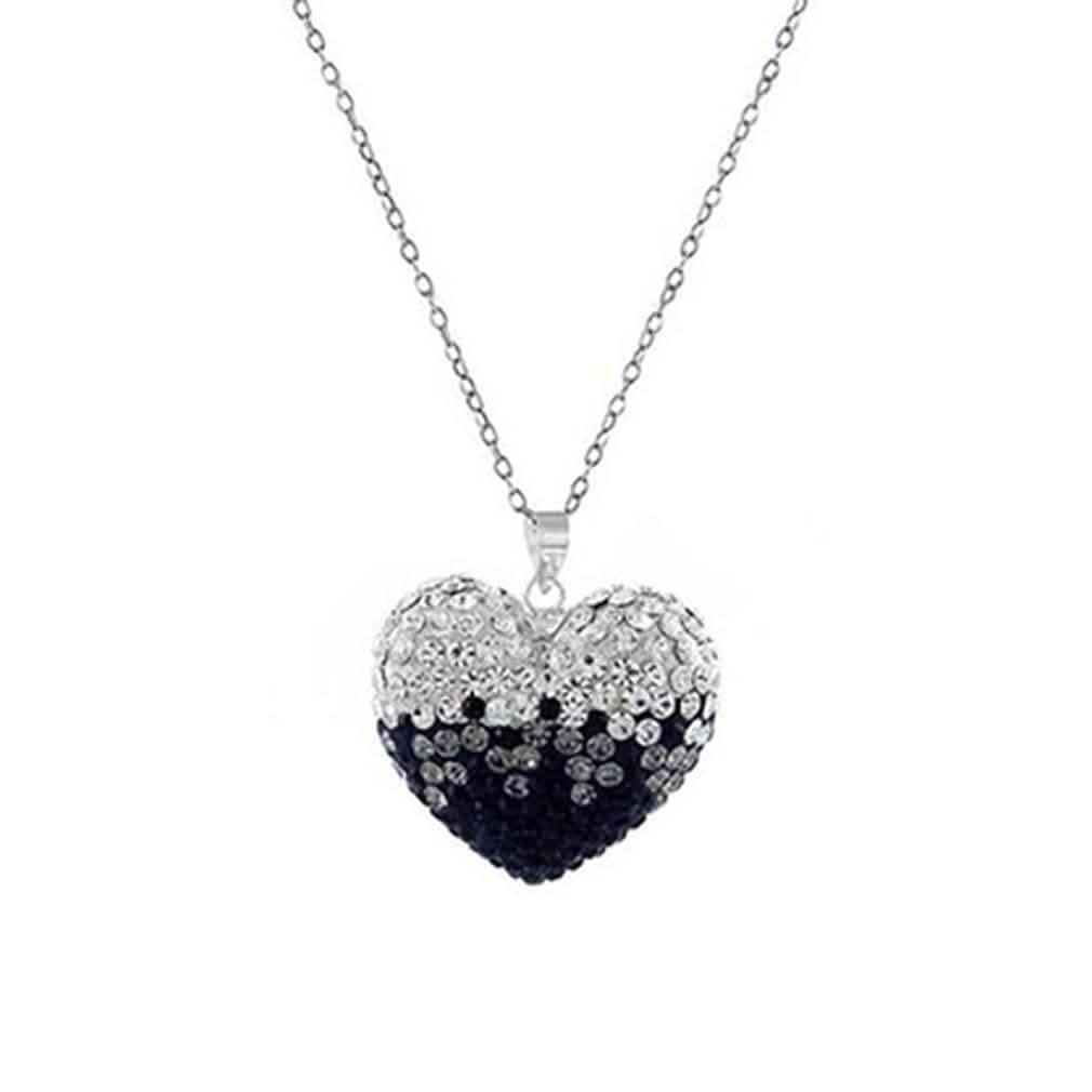 Bubble Heart Pendant in Solid Sterling Silver Made with Swarovski Elements DailySale