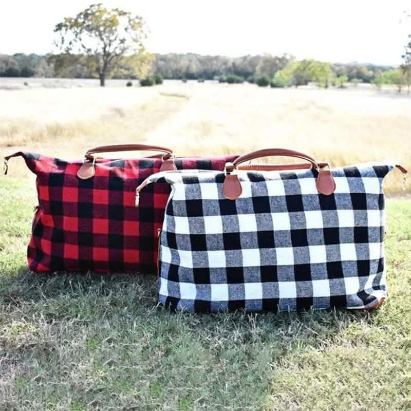 Buffalo Check Tote Weekender Bag Purse DailySale