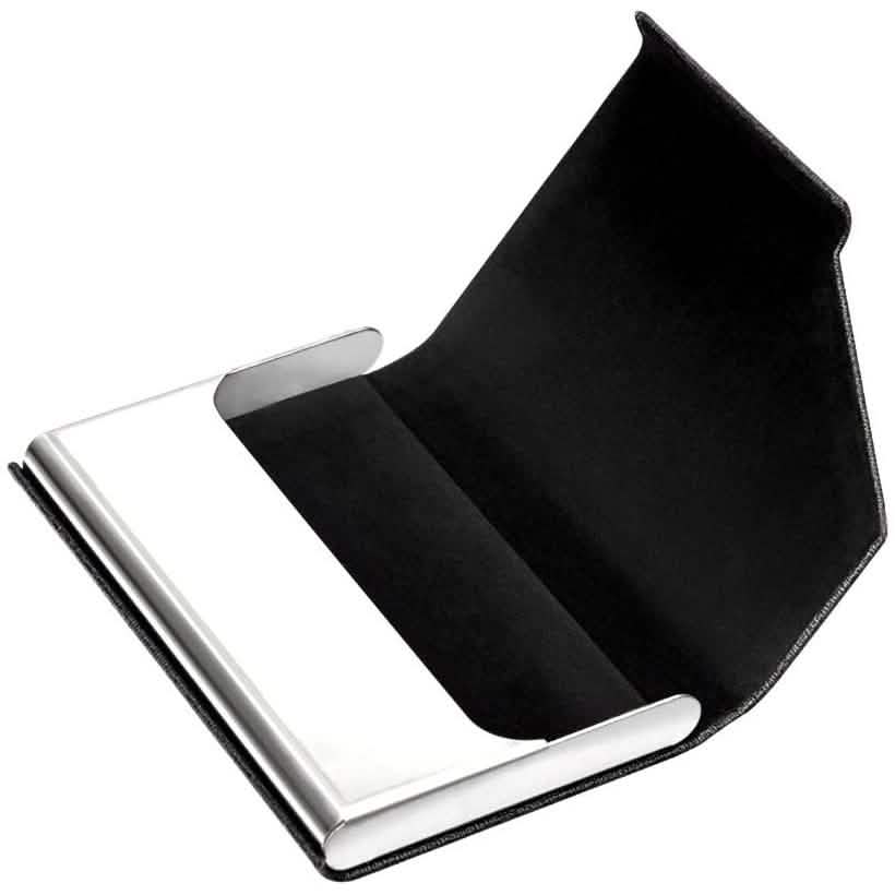 Business Name Card Holder Luxury PU Leather and Stainless Steel Multi Card Case DailySale